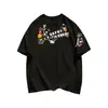 Camiseta de Manga Corta Moderna Estilo Americano con Estampado Divertido de Dibujos Animados 2026 Verano Estilo Pareja Cuello Redondo Algodón Puro Holgada