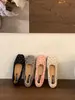 Bailarinas planas de lunares estilo coreano con lazo, nueva colección 2026, estilo suave y etéreo, zapatos de suela blanda para otoño