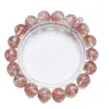 [Em Memória de Yu Ling] Pulseira de Cristal Colorida Rosa Natural tipo Fogos de Artifício para Mulheres, Pulseira Fashion Colorida Rosa versátil que realça a tez, Atacado