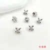Cuentas Espaciadoras de Estrella de Cuatro Puntas de Circonita Blanca de Doble Cara Chapadas en Oro 18K14K de Larga Duración del Color Accesorios para Pulseras Collares DIY