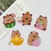 Capibara de Fruta de Dibujos Animados Broche DIY Súper Lindo Parche Acrílico Accesorios para el Cabello DIY Accesorios para la Cabeza