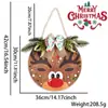 Novo Placa de Madeira de Natal Desenho Animado Velho Boneco de Neve Letra Placa de Madeira Pendurada na Porta Luz LED Placa Redonda de Boas-Vindas para Porta