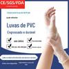 Luvas Descartáveis Transparentes Grau Alimentício Casa Catering Cozinha Confeitaria À Prova d'Água e à Prova de Óleo Pvc Proteção e à Prova de Óleo