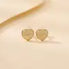 Pendientes Yuebao Jewelry de Plata de Ley S925 con Forma de Corazón Triángulo Carta de Amor Cepillados Versátiles Diarios Elegantes para Commuter