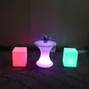 Mesa Redonda Luminosa de Barra LED para Exterior, Balcón, Mesa y Sillas de Ocio, Mesa Móvil Decorativa Minimalista Moderna