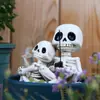 Esqueleto de Halloween Padre e Hijo Estanque de Pesca Pabellón Maceta de Flores para Jardín Exterior Decoraciones de Balcón Arreglo de Escena Acogedora