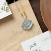 Colgante de Calcedonia Natural con Gelatina de Lichi, Alto Hielo, Nube Propicia, Colgante de Jade Ruyi, Ágata Fluorescente Tipo Hielo, Colgante de Candado Ruyi Hueco