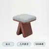 Banqueta de Maquiagem Estilo Vintage Italiano Simples de Luxo Nórdico Madeira Maciça Banqueta de Chá Estilo Artístico Retrô Banqueta para Trocar Sapatos Sala de Estar