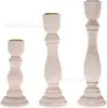 Estilo de columna romana portavelas de madera de pino decoración navideña para el hogar San Valentín adornos de madera portavelas de madera
