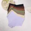 Pantaletas de Hilo de Seda Helada sin Costuras de Cintura Alta con Cuello en V Transfronterizas Europeas y Americanas para Mujer Tallas Grandes Levanta Glúteos Control de Abdomen Transpirables Triángulo de Algodón Puro en la Entrepierna