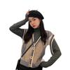 Chaleco de punto para mujer, estilo coreano, holgado, estilo celebridad de Internet, estilo retro artístico, cuello en V, sin mangas, moderno.