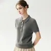 Suéter de punto de cuello alto, media cremallera, manga corta, 100% cachemira, estilo coreano, otoño/invierno, para mujer, nuevo, color liso, manga corta, suéter versátil para usar como capa base
