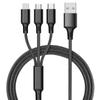 Cable de datos de uno a tres, Cable de carga tres en uno, Adecuado para Apple, Android, Tipo-C, Fabricante de logotipos, Venta al por mayor, Apagado