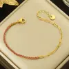 Pulseira Colorida de Zircônia 2025 para Mulheres, Corrente Tennis Fashion Versátil, Joia de Design de Nicho, Aço Titânio, Não Desbota