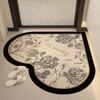 Felpudo para Baño Transfronterizo Forma de Corazón Felpudo de Barro Diatomeas Inodoro Baño Tapete Antideslizante Baño Secado Rápido Tapete Absorbente