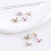 Mini Ponta do Dedo Pequena Borboleta Joias para Nail Art Olho de Cavalo Zircônia Cristal Super Brilhante Liga Borboleta Estéreo Diamante para Unhas Acessórios
