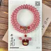 Pulsera de Raíz de Bodhi Natural Doble Círculo Qi Dong Lai Morada para Mujeres, Pulsera de Cuentas de Oración Budista Manual Estilo Chino