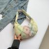 Bolsa de Ombro Estilo Francês Personalidade Bonita Feminina 2024 Novo Estilo Bolsa de Ombro Elegante Bolsa Transversal Jeans Bolsa Bagel Bolsa Feminina
