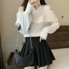 Cuidado Ropa de Punto Off-Shoulder para Mujer Primavera 2025 Nuevo Diseño Retro Francés Tejido Elegante Ajustado de Manga Larga