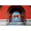 Papel tapiz de patio de arquitectura clásica china tridimensional arco restaurante de barbacoa restaurante Tela de pared restaurante de olla caliente pared de fondo papel tapiz