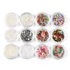 Accesorios mixtos para decoración de uñas DIY, maquillaje de ojos colorido original, lentejuelas, 12 lentejuelas de maquillaje de ojos de fantasía
