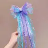 Ornamento de Testa com Laço Infantil Super Fada Corrente de Testa com Franja de Pérola de Sereia Orelha de Sereia Pendurada Adorno de Cabeça Doce para Menina