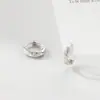 Pendientes Nalan de Plata de Ley S925 Exquisitos y Sencillos Estilo Ins Nicho Diamante Trenza de Trigo Rayas Retorcidas M07372