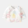 Ropa interior de algodón acolchada cálida para bebé recién nacido de espalda media sin ballenas, algodón puro, traje de monje de algodón fino para otoño e invierno, top para bebé