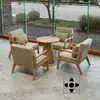Juego de mesa y sillas estilo madera natural para cafeterías, bares, casas de huéspedes, librerías-café, casas de té, cafeterías, tiendas de té con leche, uso comercial