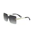Gafas de sol metálicas sin montura retro europeas y americanas, diseño de nicho simple y de alta gama, suministro estable de gafas de sol retro ojo de gato