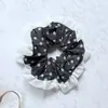 Anillo para el Cabello de Encaje Floral Blanco y Negro Estilo Coreano Nuevo Estilo Peinado Sencillo Tocado Clásico para Mujer Cuerda Elástica Alta para Cola de Caballo Nicho