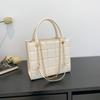 Bolso Grande Portátil para Mujer Primavera 2024 Nuevo Bolso Tote de Negocios de Alta Gama Patrón Cuadrado Elegante Cadena Bolso de Viaje