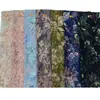Tela de Malla con Lentejuelas y Bordado de Cuentas Flores Hojas Grandes Estilo Chino Tela Bordada En Stock para Vestidos de Noche Vestidos Qipao