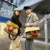 Bolso Tote de Hombro para Llevar a Mano, Estilo Nuevo, para Hombres y Mujeres, Marca de Moda de Color Contrastante, Ligero, Gran Capacidad, Portátil bajo el Brazo, Bolso para Viajes Diarios
