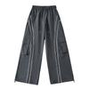 Pantalones de estilo americano con cordones y listones laterales para mujer, pantalones casuales rectos de estilo paracaídas finos de verano a la moda