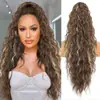 Peluca Yuan Yang Estilo Europeo y Americano Peluca de Cola de Caballo para Mujeres, Cabello Largo Rizado Ola de Agua, Cola de Caballo con Pinza de Garra de Permanente de Maíz 30 Pulgadas Venta al por Mayor