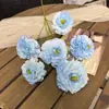 Diseño de Escena de Boda con Flores Artificiales Azules, Arreglo de Piso con Flores Falsas, Phalaenopsis, Tulipanes, Arreglo Floral Decorativo Suave
