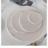 Personalizado Creativo Redondo Tela Algodón y Lino Tejido Retro Anti-quemaduras Mantel para Plato de Cena Estilo Coreano Color Sólido Estilo Ins Posavasos Base para Olla