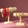Estante de Joyería de Madera Maciza de una Sola Capa Color de Tronco Estante Extraíble para Pulseras Exhibidor de Almacenamiento para Pulseras y Relojes Mostrador de Puesto