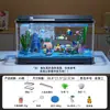 Tanque de Peces Ecológico Grande para Sala de Estar, Acuario de Escritorio Pequeño para el Hogar con Iluminación y Filtración Tres en Uno