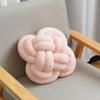 Almofada de Nó Estilo Minimalista Nórdico, Almofada Bola Trevo de Quatro Folhas Tecida à Mão em Veludo Teddy, Almofada de Sofá Estilo Ins