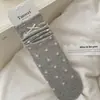 Calcetines de encaje estilo ballet con estrella, hasta la pantorrilla, para mujer, estilo coreano dulce, calcetines holgados con lazo para primavera y verano, calcetines estilo universitario