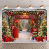 Tecido de Fundo de Natal Novo Transfronteiriço Decoração de Festa Tecido para Pendurar Reunião ao Ar Livre Tecido para Fotografia Tecido de Fundo de Natal Festivo