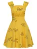 Vestido floral amarillo personalizado, mismo estilo que el de Mia, para fiestas de cine y televisión, bailes, disfraces de cosplay de Halloween.