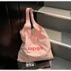 Bolso de Hombro Transfronterizo Nuevo Estilo 2026 Gran Capacidad con Estampado de Letras para Mujer, Bolso de Compras Fresco y Sencillo, Bolso de Tela Versátil para Mujer