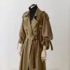 Gabardina color caqui para mujer, de longitud media, nuevo estilo primavera 2026, estilo coreano y británico, muy popular, abrigo que rejuvenece para mujeres petite