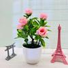 Simulación 7 Rosas de Amantes Adornos de Plantas En Maceta de Escritorio Mini Decoración de Escritorio Planta Verde Diseño de Lugar para Bodas Bonsái