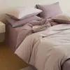 Juego de cuatro piezas de satén de algodón cepillado bicolor, juego de ropa de cama gruesa de algodón puro para el hogar, sábana y funda de edredón, juego de tres piezas para cama de dormitorio, caja de regalo