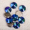Weichen K9 Satélite Redondo Colorido Ab Planos Fondo Doble Agujero Broca de Vidrio Hebilla Plana Perforación Cosida a Mano Accesorios para Vestido de Novia DIY