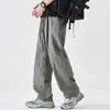Pantalones casuales de seda de hielo de secado rápido estilo americano para hombre, pantalones finos de verano para hombre 2026, pantalones largos deportivos holgados de pierna recta ancha